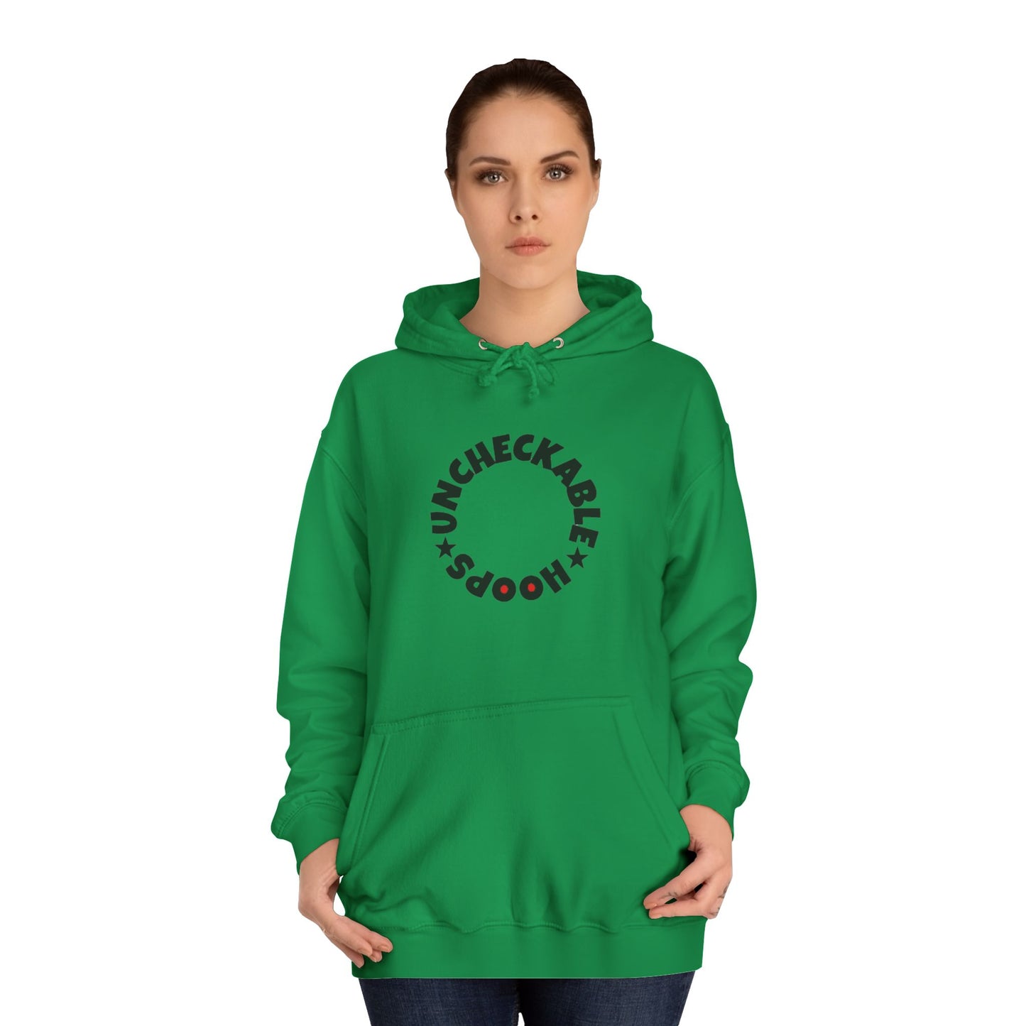 Unisex College Hoodie - Uncheckable Hoops Design for Casual Comfort