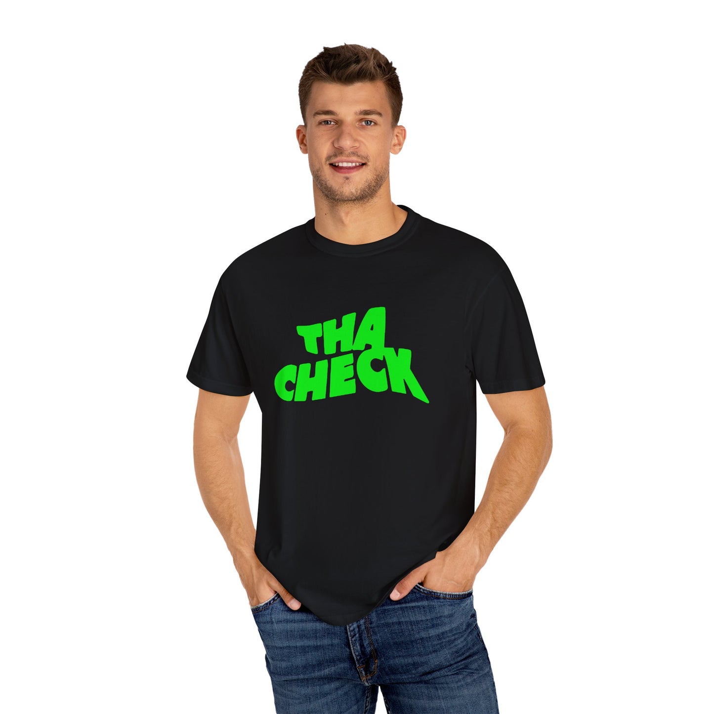 Trendy Unisex T-Shirt with 'Tha Check' Graphic - Perfect for Streetwear Lovers