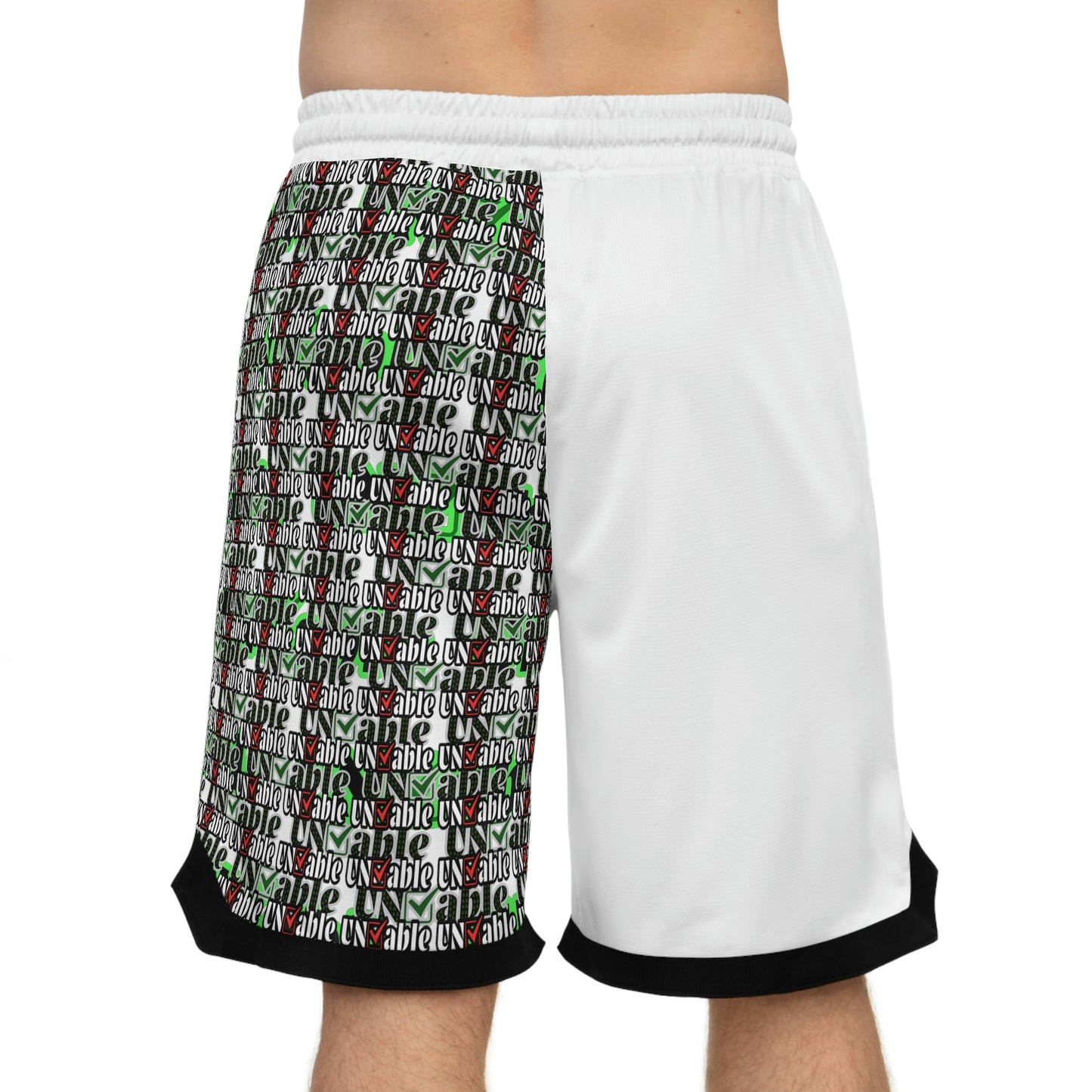 Uncheckable Collage Basketball Rib Shorts (AOP)