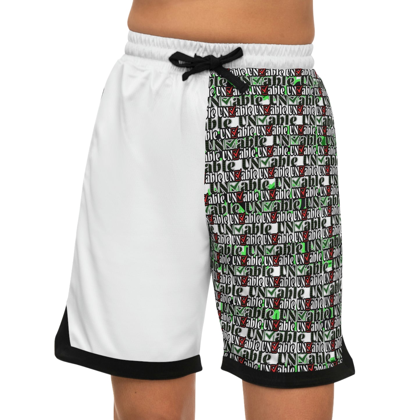 Uncheckable Collage Basketball Rib Shorts (AOP)