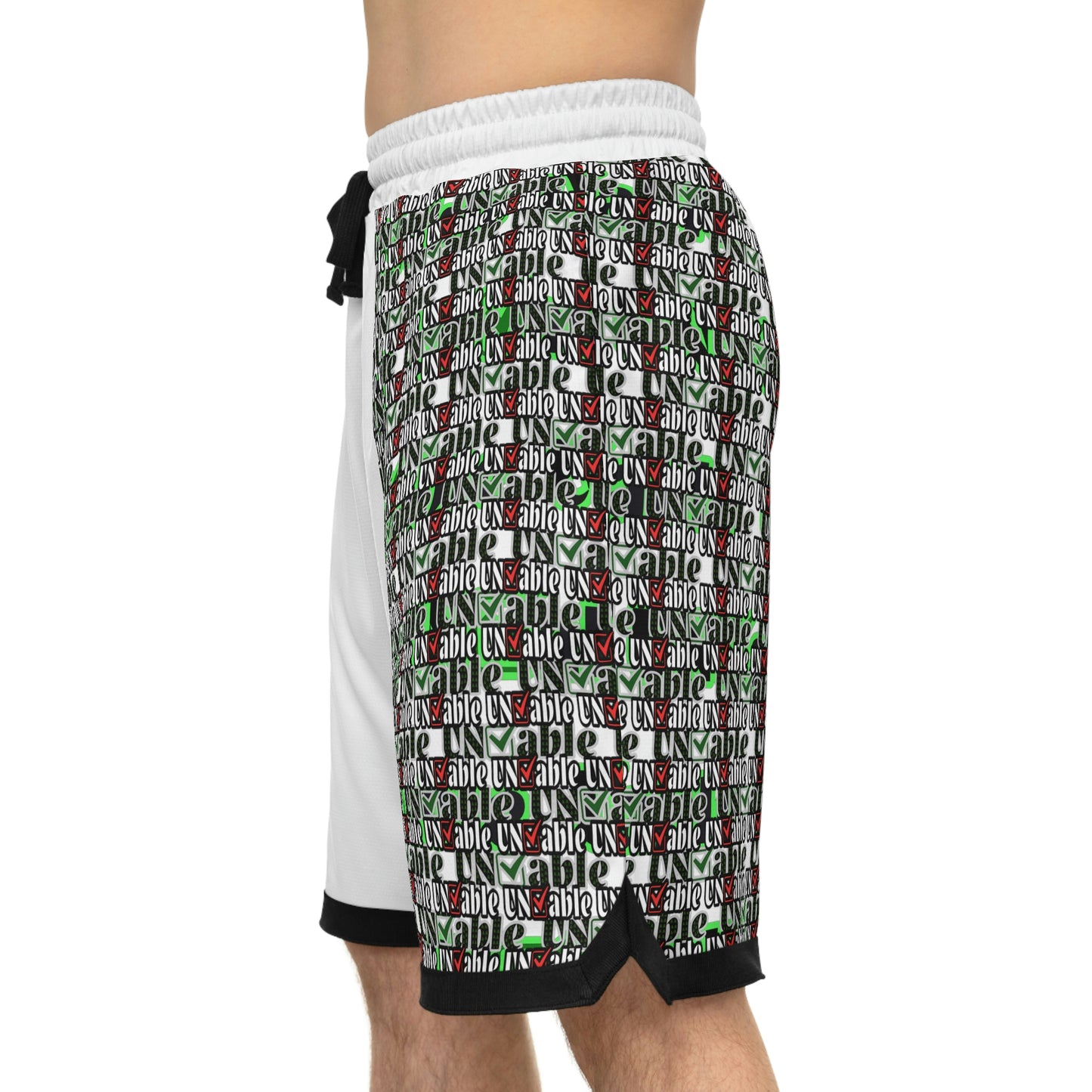 Uncheckable Collage Basketball Rib Shorts (AOP)