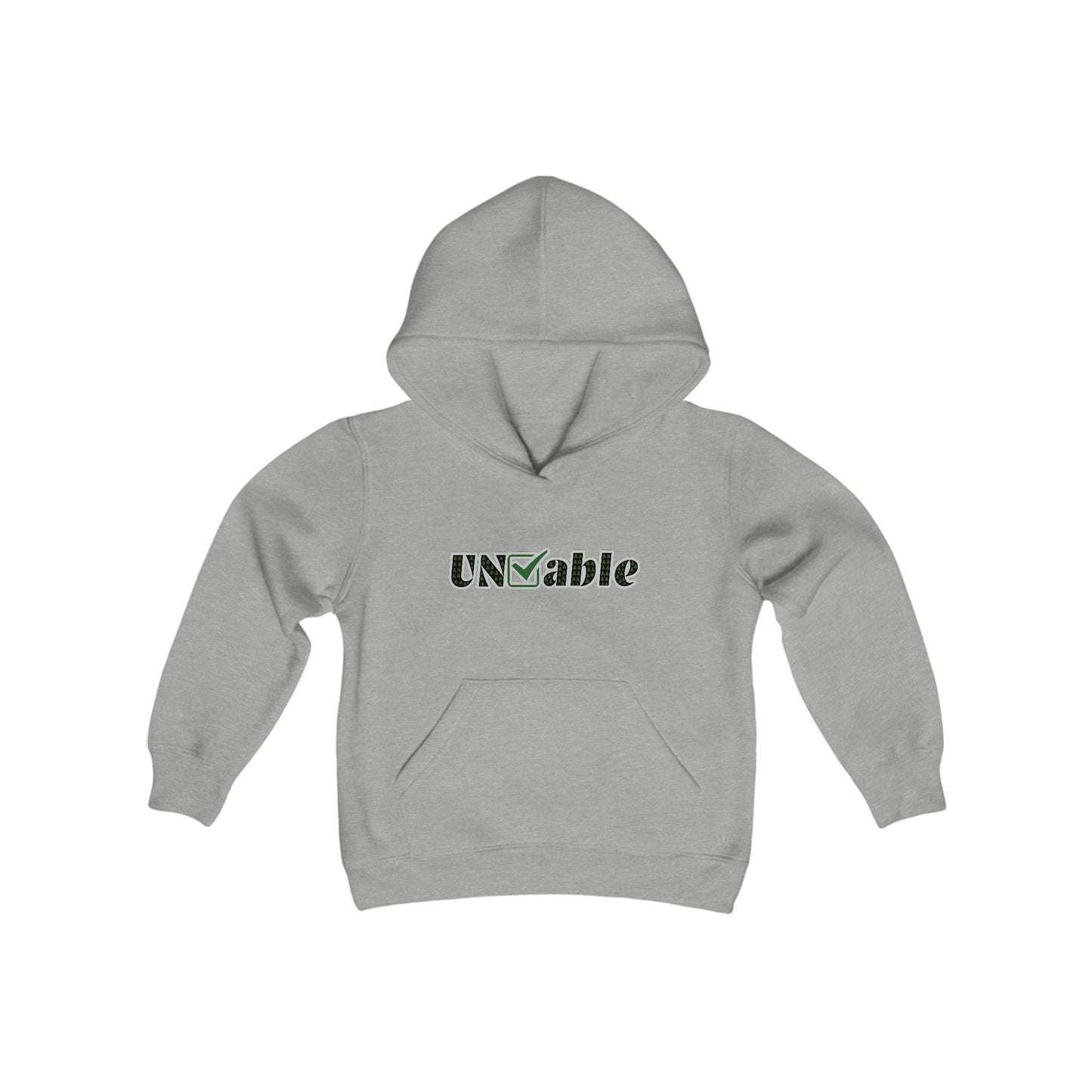 Uncheckable Gray Youth Heavy Blend Hooded Sweatshirt